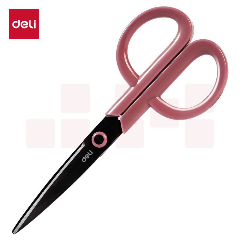 得力(deli)175mm东方文彩剪刀 办公生活家用剪子 手工剪纸刀 办公用品 红色DF301