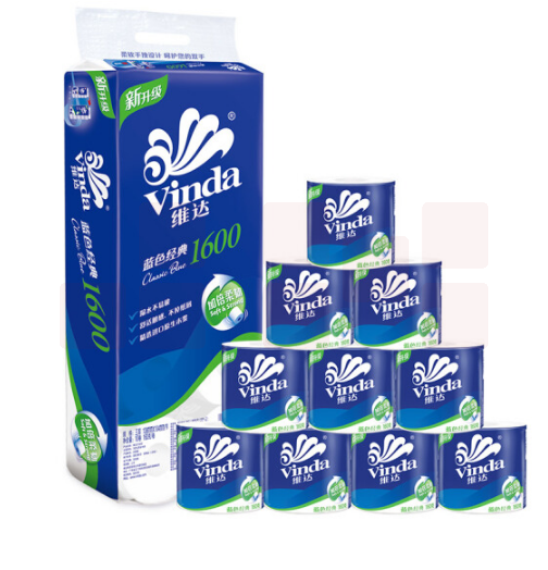 维达V4068卷纸3层160g 10卷一提 蓝色经典