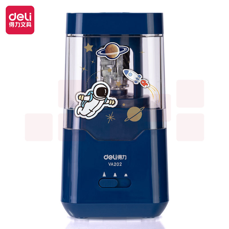 得力 电动卷笔刀/双电源削笔器/转笔刀削笔刀  VA202 星空蓝