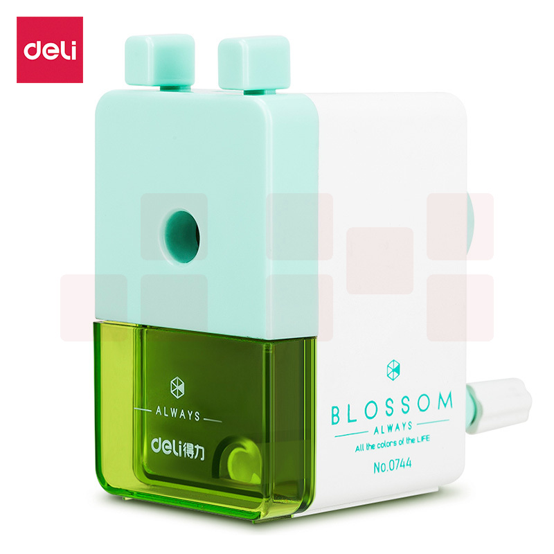 得力（deli） 铅笔刀削笔器卡通转笔刀小学生手摇卷笔刀刨笔机儿童文具 绿色 0744