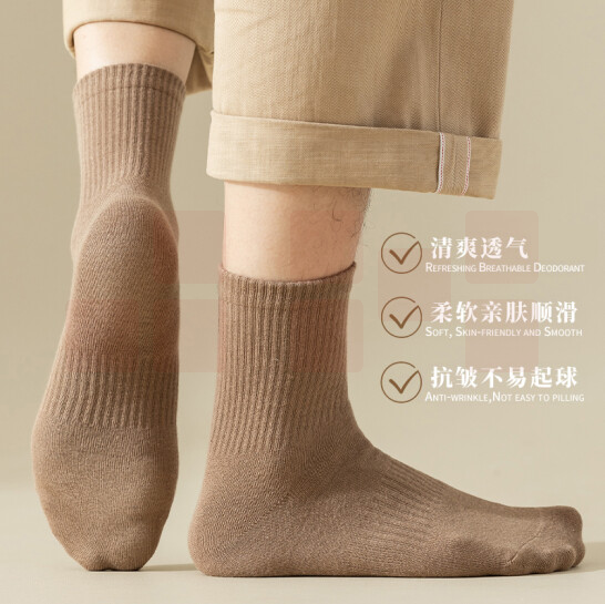 中筒秋冬棉质高帮长袜  中筒袜子  货号：LJ