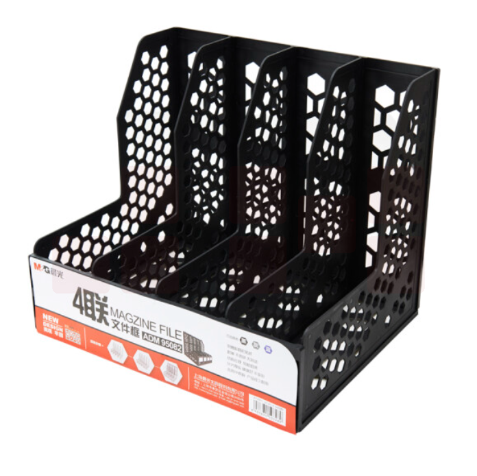 晨光 四联文件框 四联文件栏 文件筐ADM95082 黑