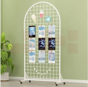 货架网格展示架展会落地铁网格移动作 品展示架铁艺网片饰品挂钩网  货号：GD