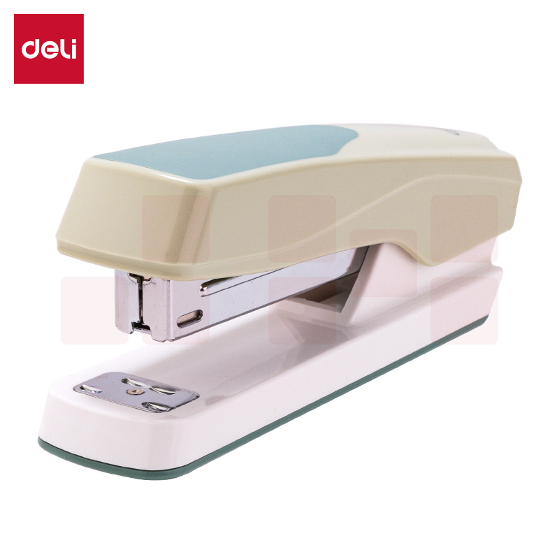 得力（deli）12号订书机加厚20页大号订书器 浅绿【防滑底座 舒适按压】0427