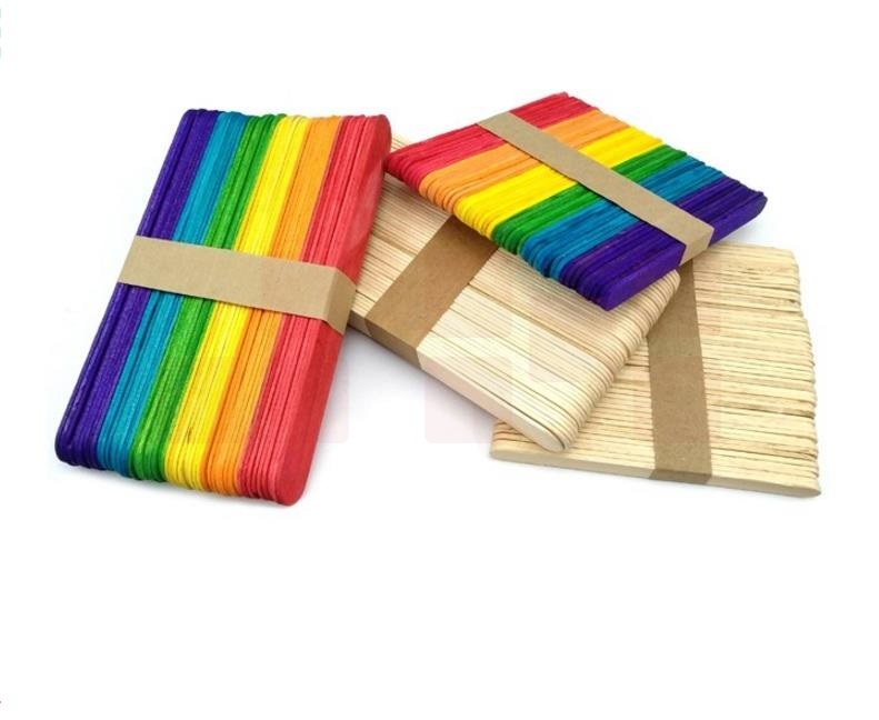 雪糕棒、冰棒棍、幼儿园DIY手工制作材料 彩色、原色（颜色请备注）50根/包