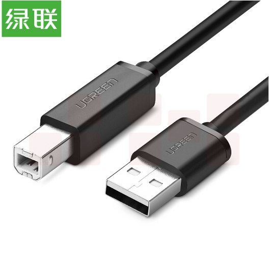 绿联 UGREEN USB打印线 方口USB2.0 10329 5米 (黑色)  货号：WY
