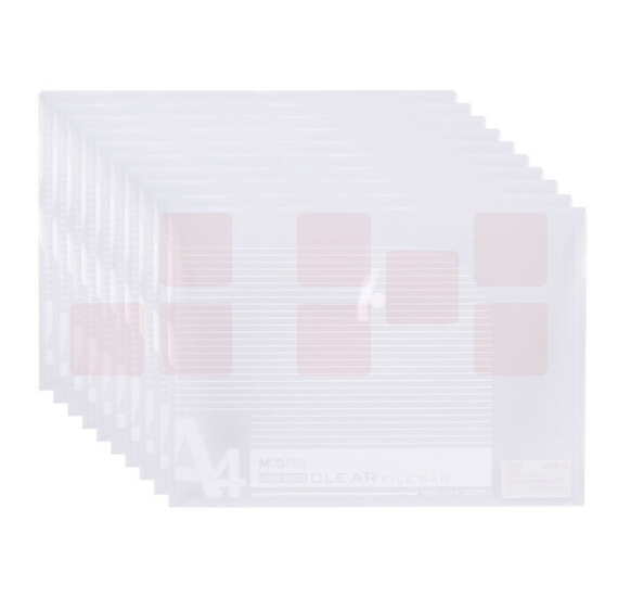 晨光 文件袋 按扣袋条纹文件袋10个装ADM95074  单位：包