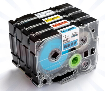 爱墨 适用兄弟标签机PT系列色带 白底黑字 9MM  其他颜色备注