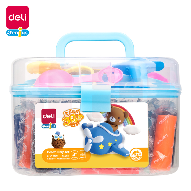 得力7021彩泥(24色)(蓝)