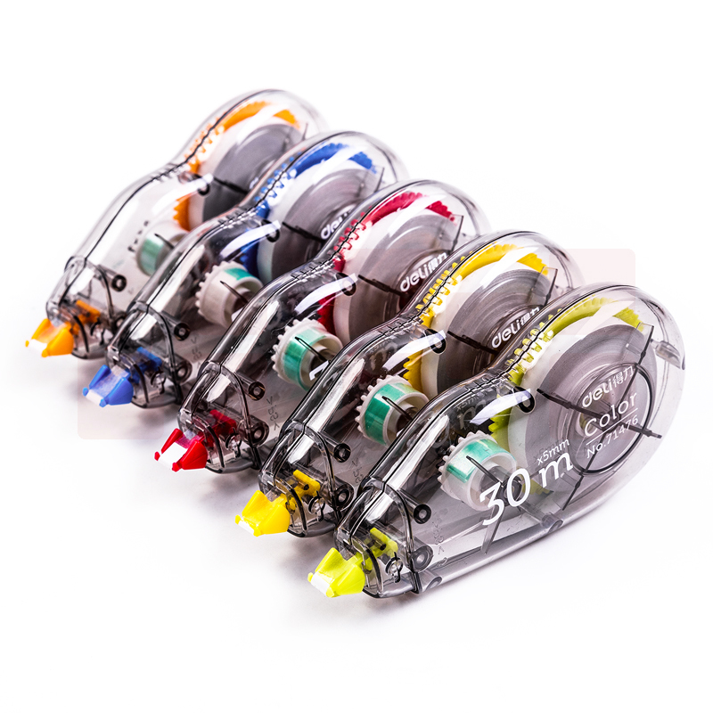 得力（deli）修正带 5mm*30米 5个装 涂改带 改正带 71476