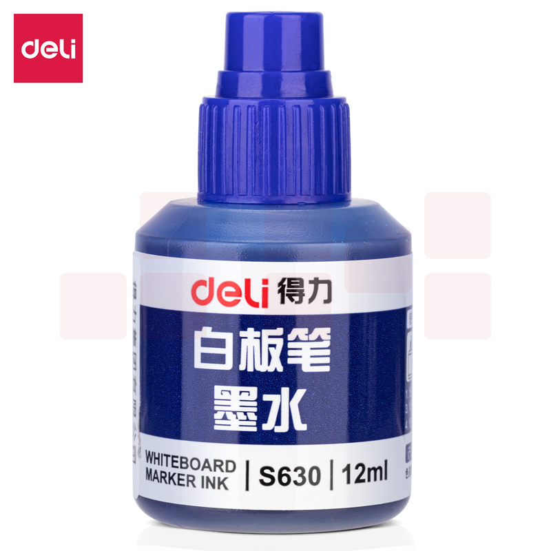 得力(deli)12ml可加墨白板笔墨水S502白板笔墨 蓝色 S630