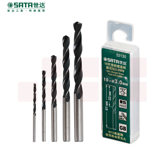世达（SATA）	10件套耐磨直柄麻花钻2.3MM	52123