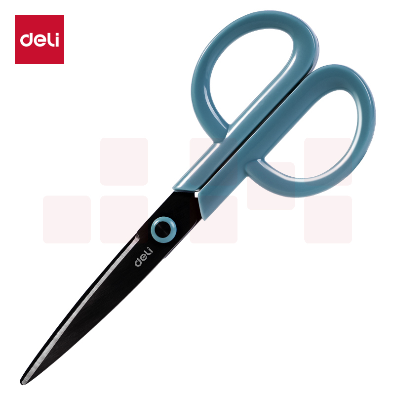 得力(deli)175mm东方文彩剪刀 办公生活家用剪子 手工剪纸刀 办公用品 蓝色DF301