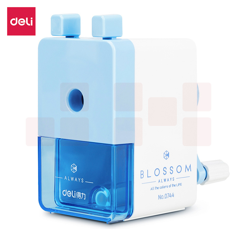 得力（deli） 铅笔刀削笔器卡通转笔刀小学生手摇卷笔刀刨笔机儿童文具 蓝色 0744