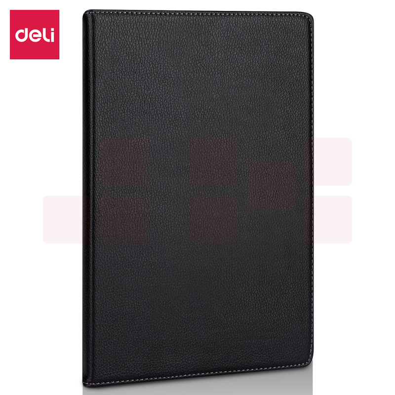 得力(deli)16K/80张商务办公笔记本子 记事本会议皮面本办公用品 黑色3317