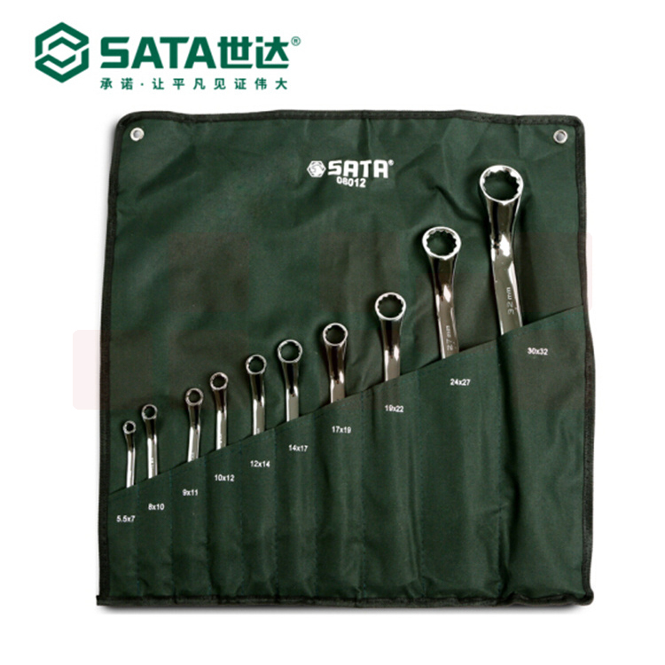 世达（SATA)   08012	10件全抛光双梅花扳手组套