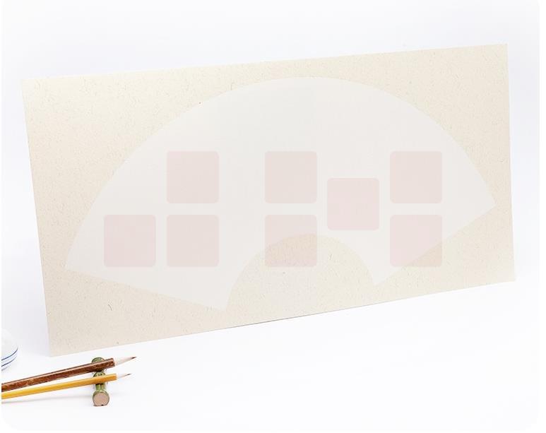 加厚宣纸方形镜面纸 扇形430g 外仿古内白 生宣 33*33cm10张/包