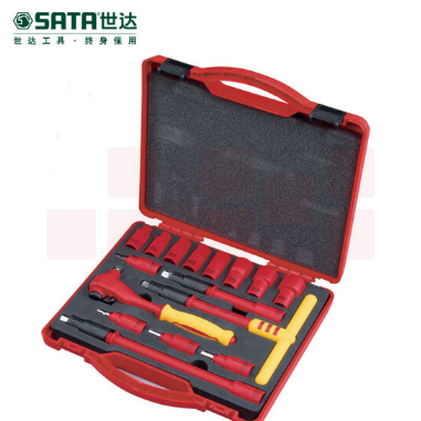 世达（SATA）16件10MM系列VDE绝缘套筒组套货号09268