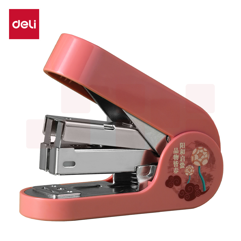 得力(deli)省力订书机/订书器 20页可订 适配12#订书钉 红色DF85