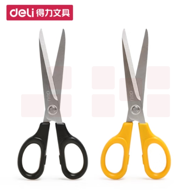  得力(deli)178mm 不锈钢剪刀办公剪刀手工剪钢铁小卫士 6013