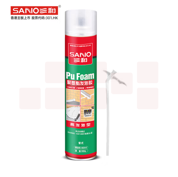三和 管式聚氨酯泡沫填缝剂 泡沫填充剂 隔音降噪防水堵洞通用发泡胶 泡沫发泡剂 EH471 730g