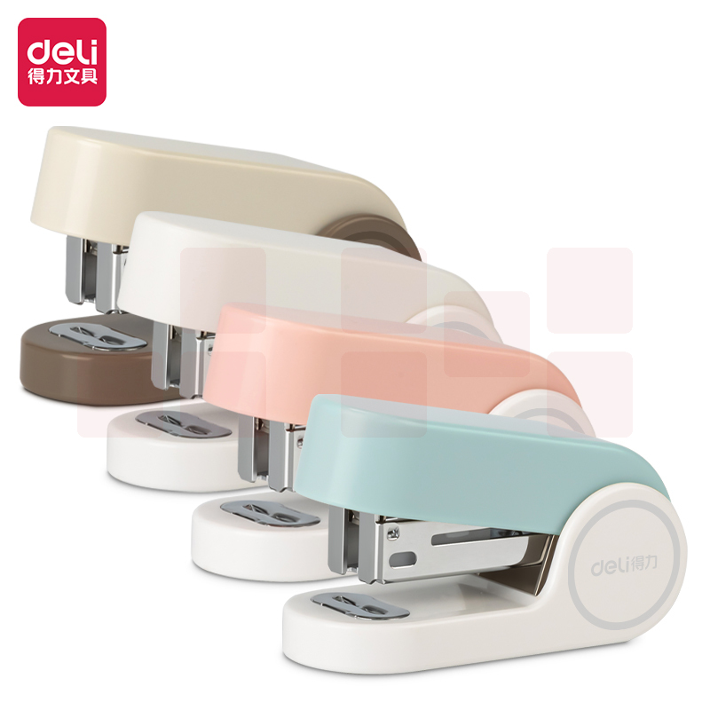 得力(deli) 订书机 可订40页附830枚 马卡龙色订书机/装书器 随机色 TA20