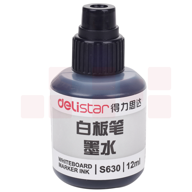 得力(deli)12ml可加墨白板笔墨水S502白板笔墨 黑色 S630