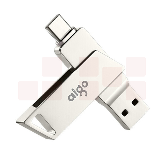 爱国者 64GB Type-C USB3.1 手机U盘 U350 银色 双接口手机电脑两用