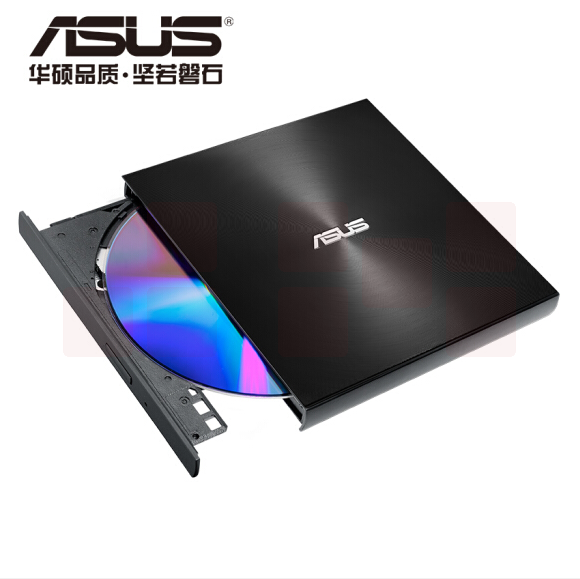 华硕(ASUS) 8倍速 外置DVD刻录机 移动光驱 支持USB/Type-C接口 (兼容苹果系统/SDRW-08U9M-U)-黑色