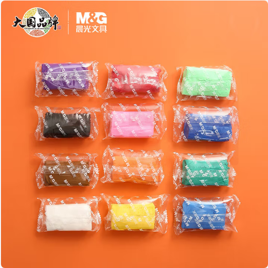 晨光(M&G)儿童手工益智袋装粘土12色超轻粘土彩泥4D橡皮泥DIY玩具AKE03986