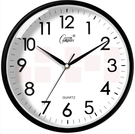康巴丝  挂钟  简约静音客厅石英钟表挂墙时钟 c2866 黑色 直径约30.5cm