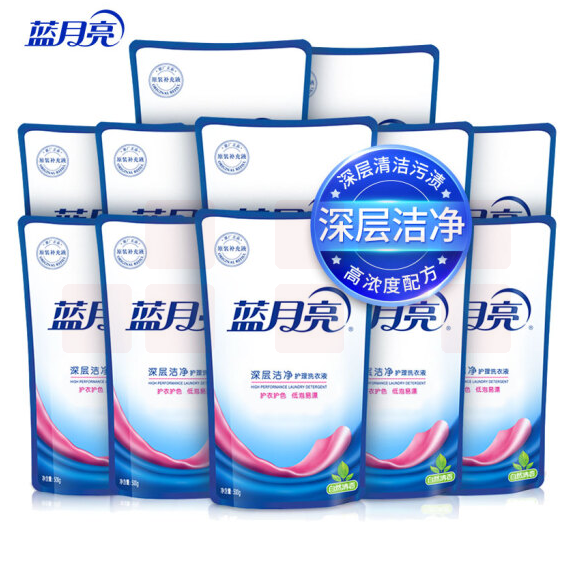 蓝月亮500g*12袋 深层洁净护理洗衣液袋装 自然清香补充装新老包装随机