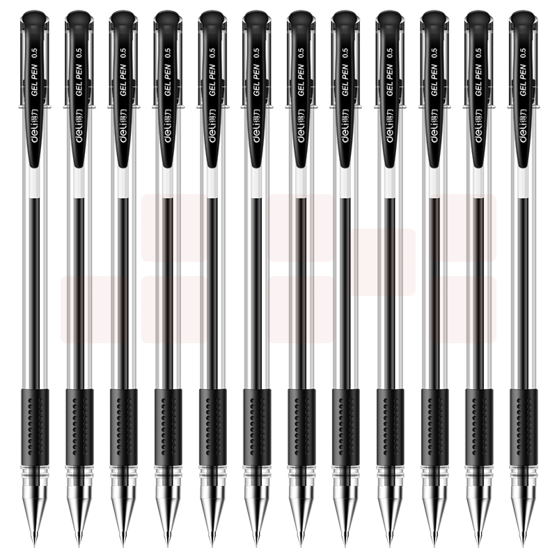 得力 6600ES中性笔0.5mm子弹头(黑)(支)